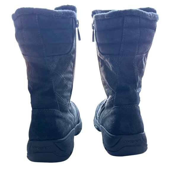 Lands End Gray Winter Boots Quilted Insulated Fur-Lined Snow Mid Calf Size 7.5 - Picture 4 of 8